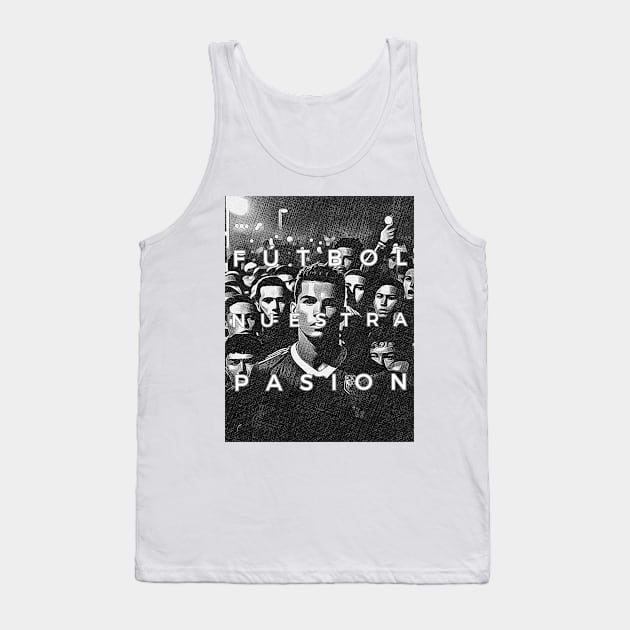 SCPL003 - Futbol nuestra Pasion: Player in the middle of a crowd Tank Top by Tee Vibes Co.